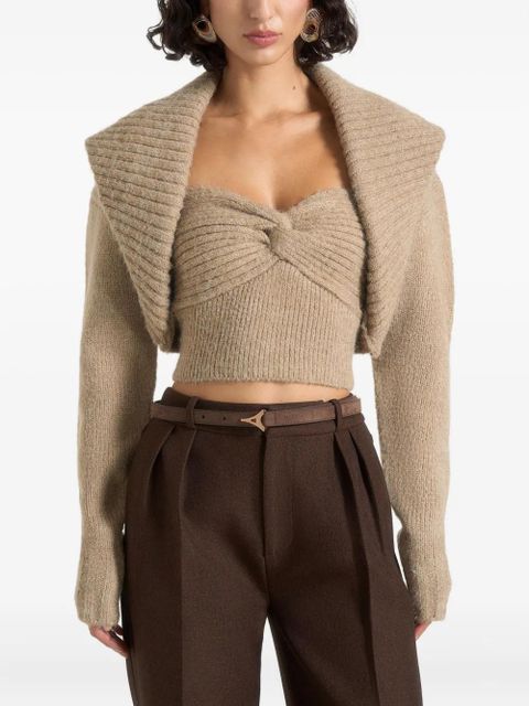 Manière De Voir Emya twisted bandeau shawl top - Neutrals - zdjęcie produktu nr 1