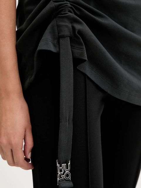 HUGO t-shirt bawełniany damski kolor czarny 50542762