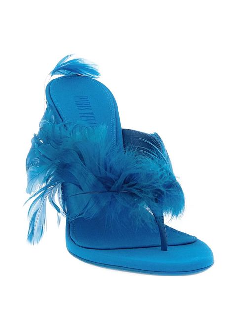 Paris Texas Lidia feather thong mules - Blue