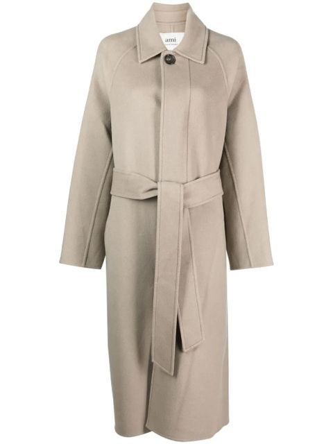 AMI Paris belted single-breasted coat - Neutrals - zdjęcie produktu nr 1