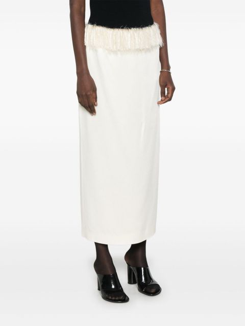 TOTEME fringed maxi skirt - White