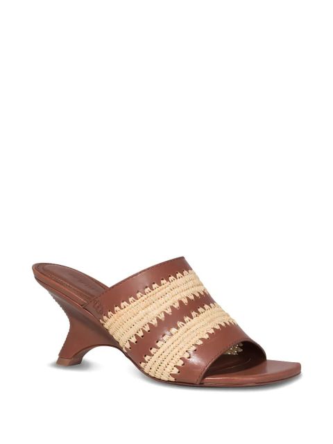 Simkhai 75mm Shadow raffia-detail wedge sandals - Brown - zdjęcie produktu nr 2