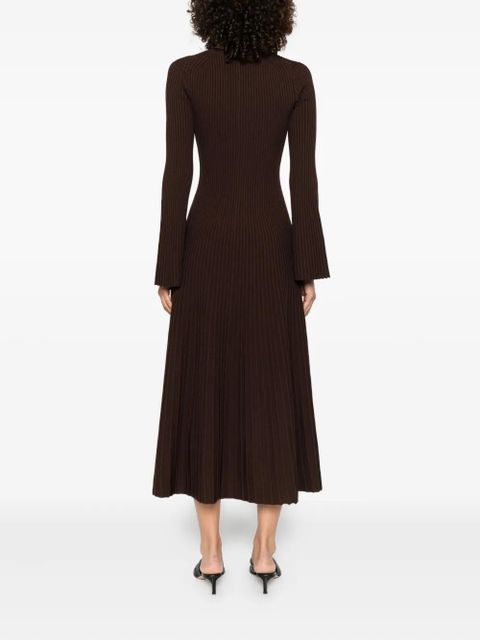 Simkhai ribbed bell-sleeve dress - Brown - zdjęcie produktu nr 2