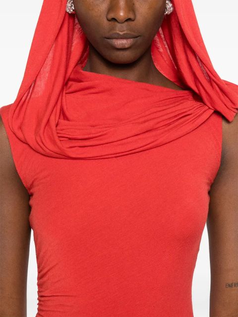 MANURÍ draped one-shoulder dress - Red