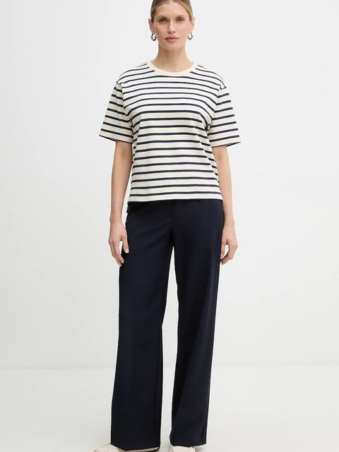 Weekend Max Mara t-shirt bawełniany MULTID damski kolor beżowy 2615941031600