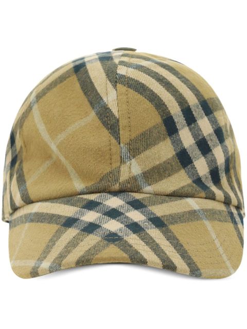 Burberry checked cotton cap - Neutrals - zdjęcie produktu nr 1