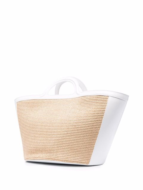 Marni Tropicalia logo-embroidered tote bag - White