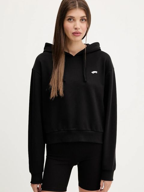 Vans bluza bawełniana damska kolor czarny z kapturem z aplikacją VN000P5PBLK1 - zdjęcie produktu nr 1