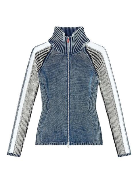 Diesel M-Estrella striped high-neck jacket - Blue - zdjęcie produktu nr 1