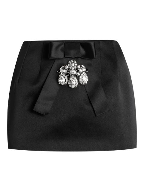 Dolce & Gabbana bow-embellished crystal-detail mini skirt - Black - zdjęcie produktu nr 1