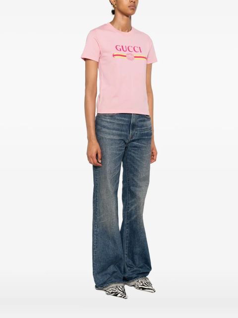 Gucci logo-print cotton t-shirt - Pink