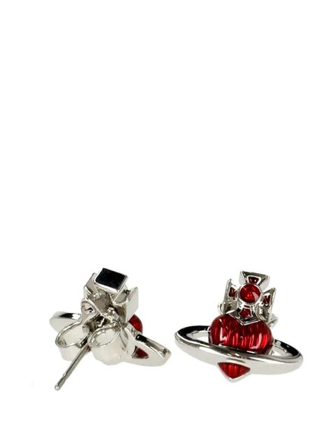 Vivienne Westwood heart orb earrings - Silver