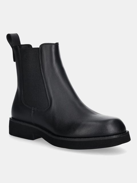 BOSS sztyblety skórzane Eleri damskie kolor czarny na płaskim obcasie 50558637 - zdjęcie produktu nr 1