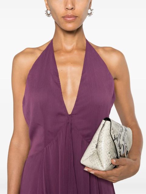 ROTATE BIRGER CHRISTENSEN chiffon halterneck dress - Purple