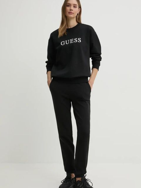 Guess bluza SOFIA damska kolor czarny z aplikacją O5RQ03 KCO31