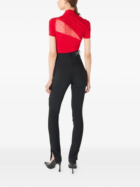 Marine Serre draped plumetis top - Red
