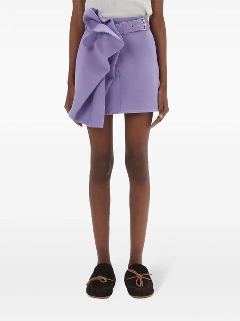 JW Anderson asymmetric draped cotton mini skirt - Purple