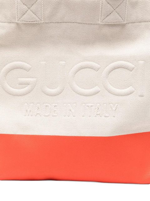 Gucci logo-embossed tote bag - Neutrals