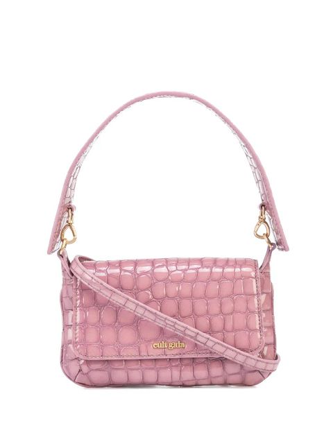 Cult Gaia Damara crocodile-effect shoulder bag - Purple