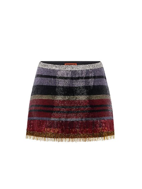 Simon Miller beaded striped mini skirt - Red - zdjęcie produktu nr 2