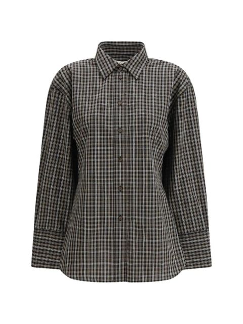 Róhe shaped check shirt - Black - zdjęcie produktu nr 1