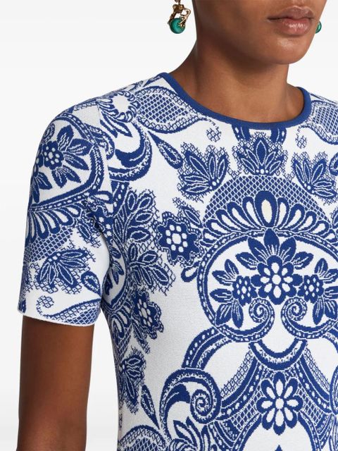 ETRO patterned-jacquard mini dress - Blue