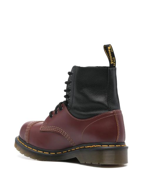 MM6 Maison Margiela colourblock combat boots - Red - zdjęcie produktu nr 2