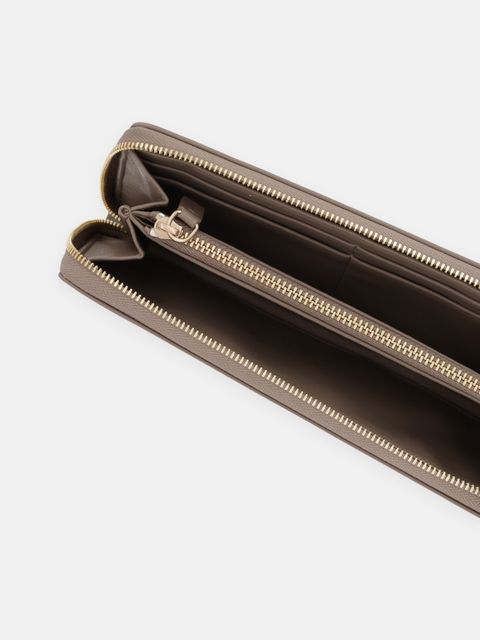 Calvin Klein portfel skórzany damski kolor beżowy LV04F1093G