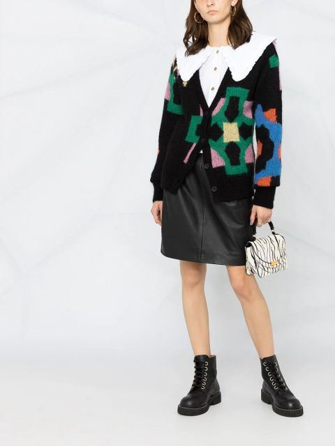 GANNI oversized-collar buttoned blouse - White