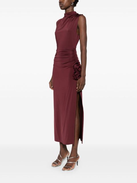 Magda Butrym draped high-neck midi dress - Red