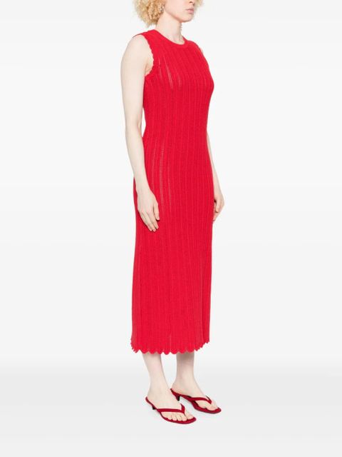 Altuzarra scalloped-trim midi dress - Red