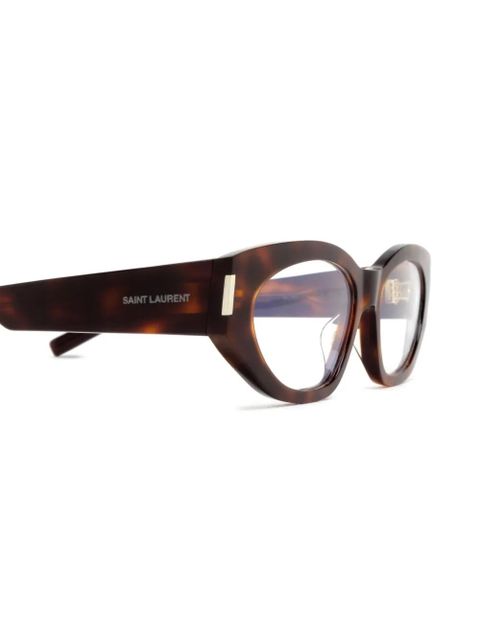 Saint Laurent Eyewear logo-print glasses - Brown