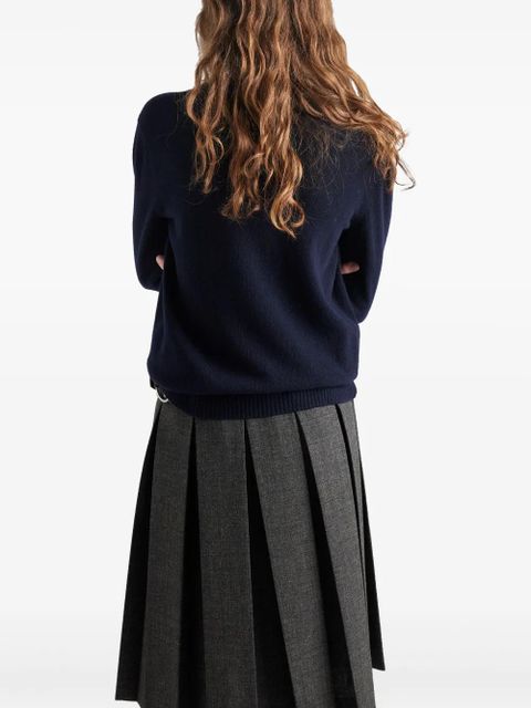 Prada logo-intarsia sweater - Blue