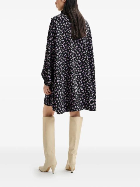 Essentiel Antwerp high-neck floral-print midi dress - Black