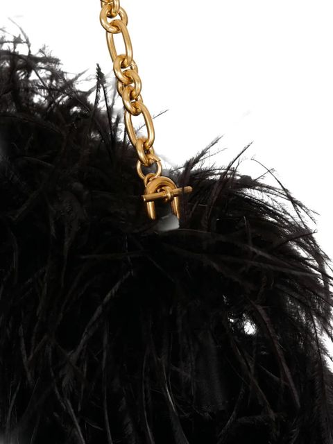Balmain Anthem feather-detail shoulder bag - Black