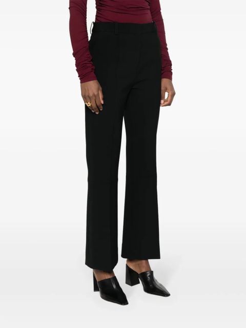 Victoria Beckham tailored cotton-blend flared trousers - Black