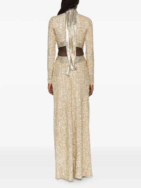 Rabanne sequin-embellished maxi dress - Gold