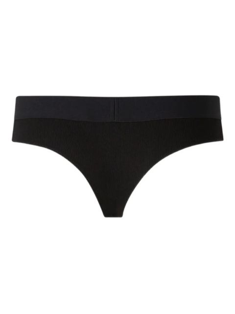 Off-White ribbed logo-detail cotton thong - Black