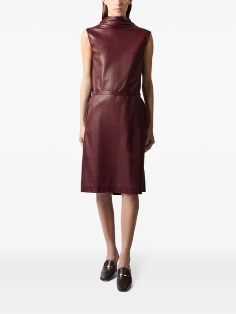 Tod's leather midi dress - Red