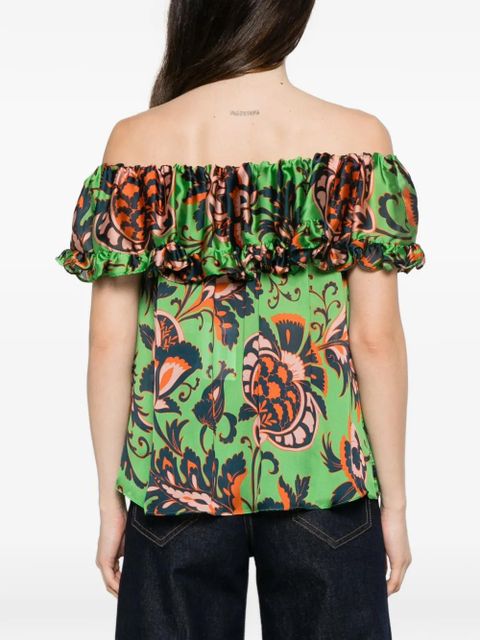 ETRO ruffled floral-print blouse - Green