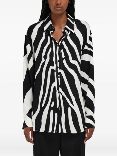 Ferragamo zebra-print long-sleeves shirt - Black