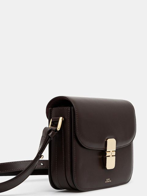 A.P.C. torebka skórzana A.P.C. Sac Grace Mini PXBMW-F61515 BLACK kolor brązowy