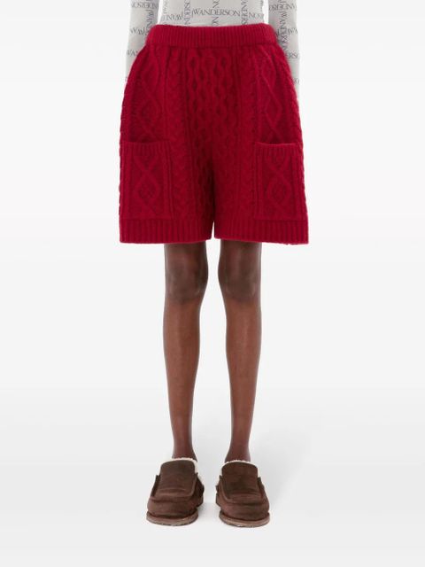 JW Anderson cable-knit shorts - Red