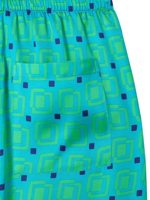 American Vintage Bovalow geometric-print elasticated-waist trousers - Blue