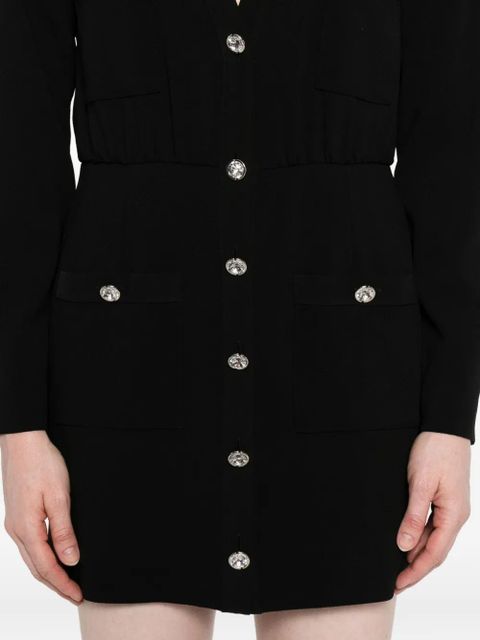Alessandra Rich jewel-button multi-pocket dress - Black