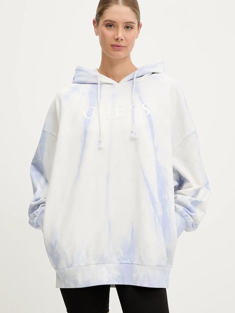 Guess bluza damska kolor niebieski z kapturem wzorzysta V5GQ16 KCRQ0 - zdjęcie produktu nr 1
