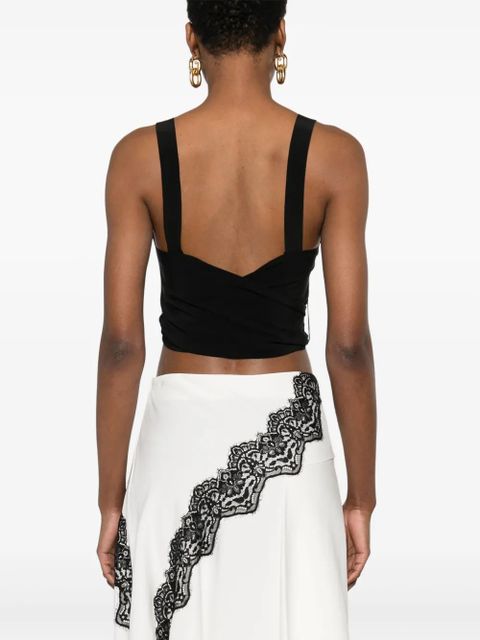 Chloé crepe de chine cropped top - Black