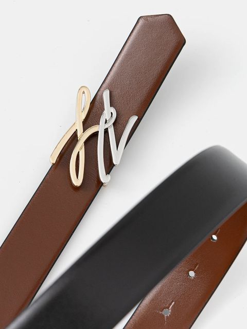 Karl Lagerfeld pasek skórzany dwustronny K/AUTOGRAPH damski kolor czarny B1W33044