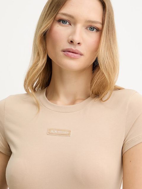 Armani Exchange t-shirt damski kolor beżowy XW001362 AF16294