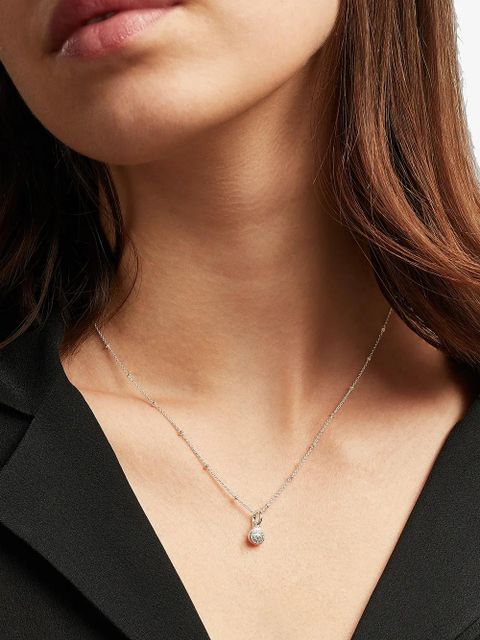 Monica Vinader Fiji Mini Button diamond pendant charm - Silver - zdjęcie produktu nr 2